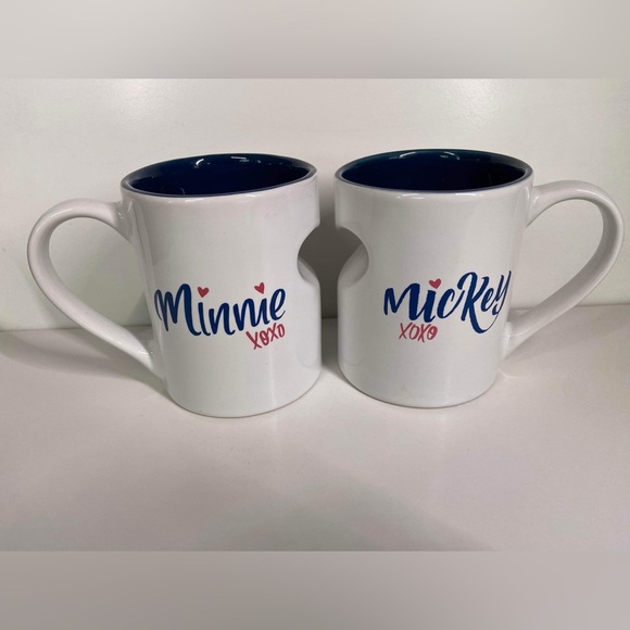 Disney Parks Mickey & Minnie Mouse XOXO Heart Je T’aime Mug Set Of 2 - Picture 3 of 4